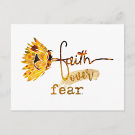 Postal La fe sobre el girasol miedo