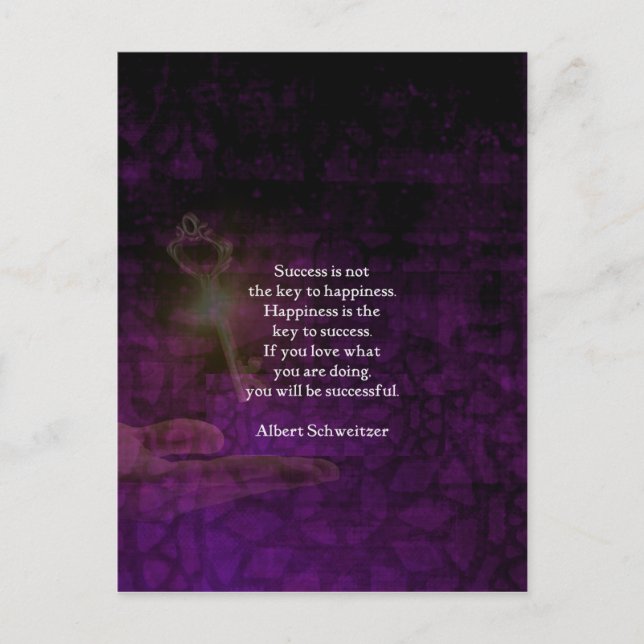 Postal La Felicidad Es La Clave Para La Cita De Mejora De (Anverso)