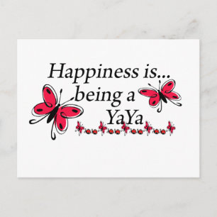 Postal La felicidad es ser una BUTTERFLY de YaYa