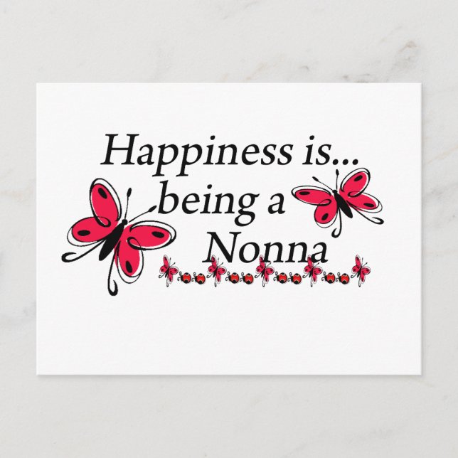 Postal La Felicidad Es Ser Una Mariposa NONNA (Anverso)
