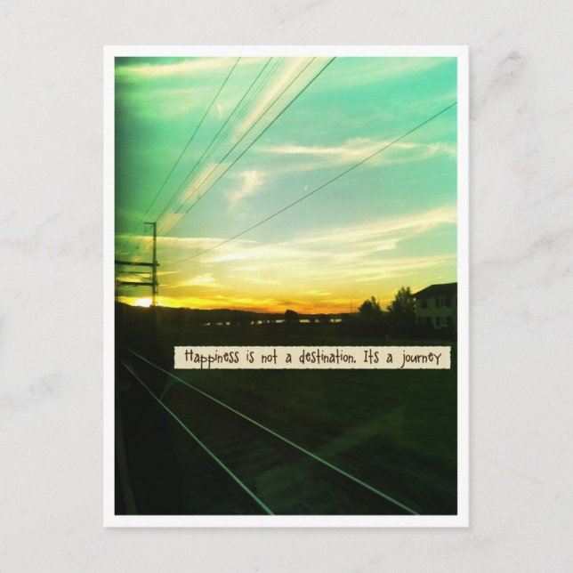 Postal La felicidad es un viaje (Anverso)