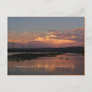 Postal La felicidad no es un destino, él es…