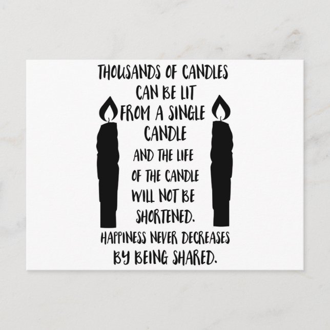 Postal La felicidad nunca disminuye al ser compartida (Anverso)