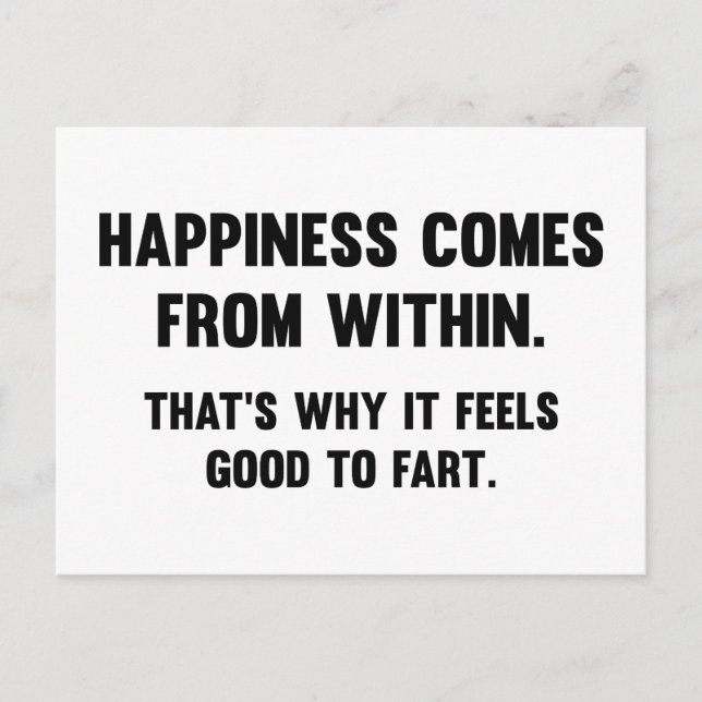 Postal La felicidad viene desde adentro (Anverso)