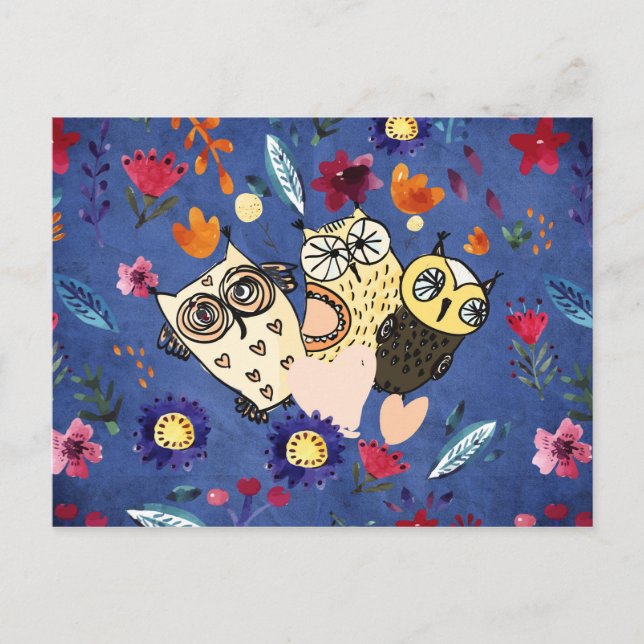 Postal La feliz familia de los animales de la ave lechera (Anverso)