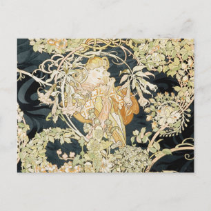 Postal La feminidad de Mucha a la guerita