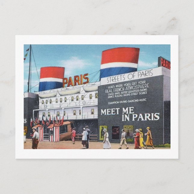 Postal La Feria Mundial de Chicago de las calles de París (Anverso)