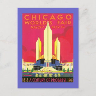 Postal La Feria Mundial de Chicago de Vintage