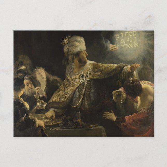 Postal La fiesta de Belshazzar (Anverso)
