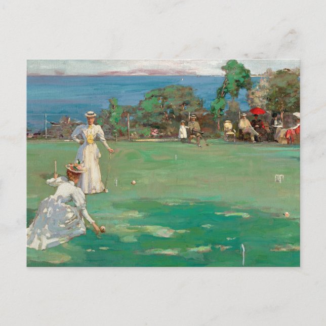 Postal La fiesta de croquet | Sir John Lavery (Anverso)