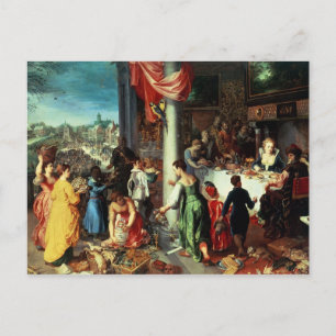 Postal La fiesta de invierno, reuniéndose en el estado bá