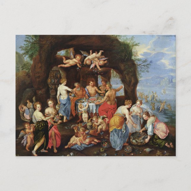 Postal La fiesta de los dioses (Anverso)