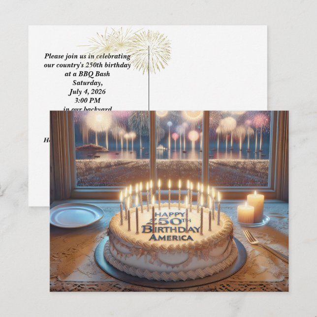 Postal La Fiesta del 250 cumpleaños de América (Anverso / Reverso)