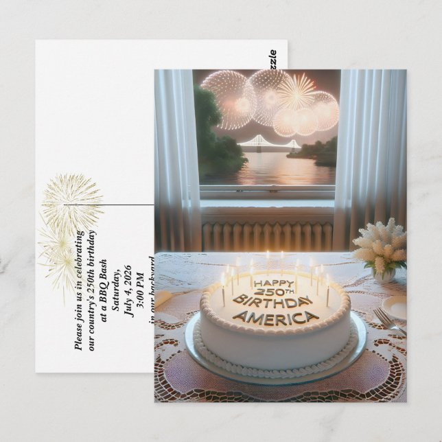 Postal La fiesta del 250 cumpleaños de América (Anverso / Reverso)