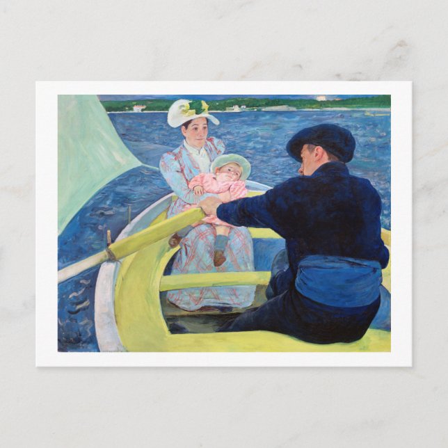 Postal La Fiesta del barco, Mary Cassatt (Anverso)