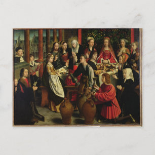 Postal La fiesta del matrimonio en Cana, c.1500-03
