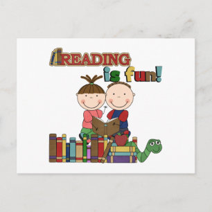 Postal La figura lectura del palillo de los niños es