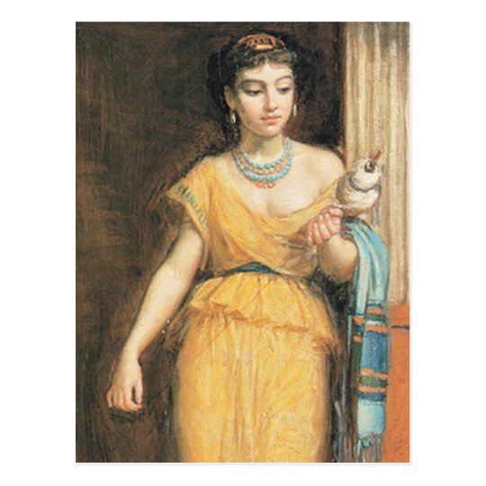 Postal La FiLEUSE, por John William Waterhouse, 1874
