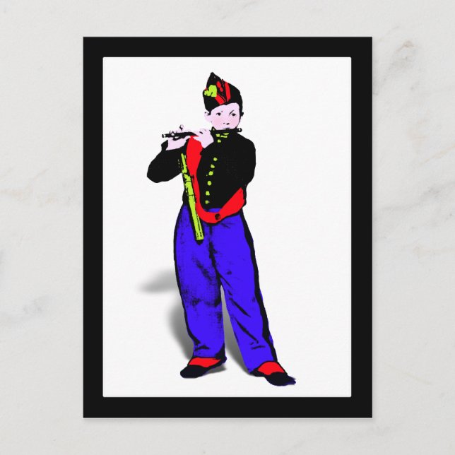 Postal La flautista ala de Manet (Anverso)