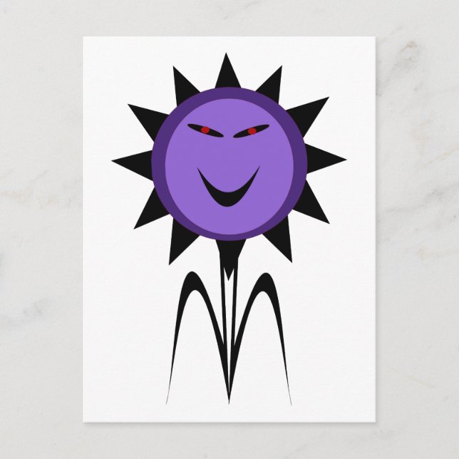 Postal La flor malvada Gótico Kawaii Halloween Postcard (Anverso)