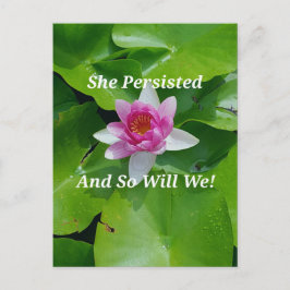 Postal La flor rosada "Persistía" de Lotus