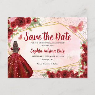 Postal La floral quinceañera de la princesa borgoña salva