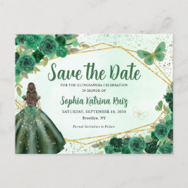 Postal La floral quinceañera de la princesa verde salva l