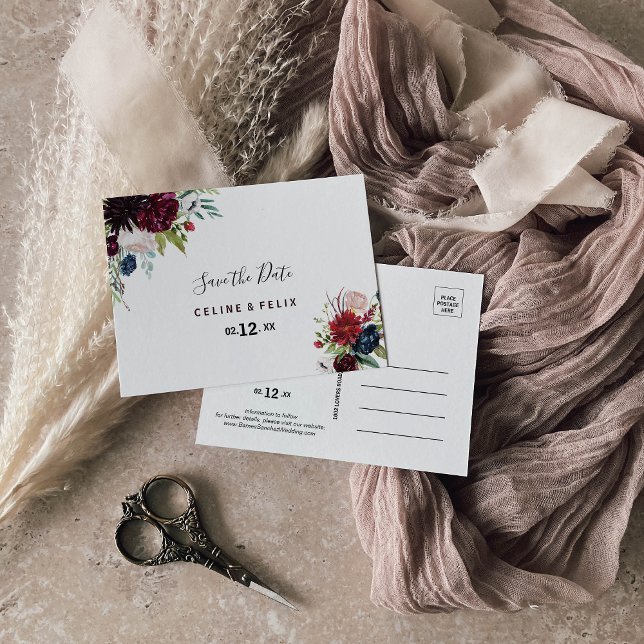 Postal La floral Rubor de la Marina Borgoña salva la fech (Subido por el creador)