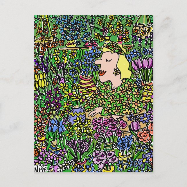 Postal La Florista Camuflada en una (Anverso)