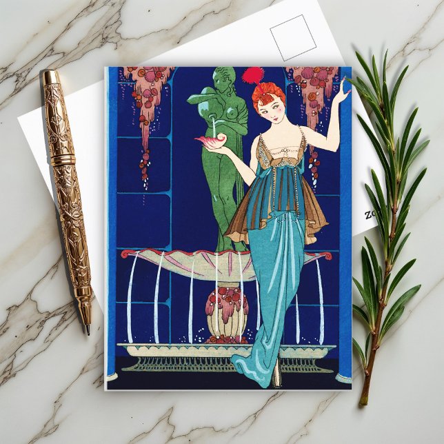 Postal La Fontaine de Coquillages, George Barbier (Subido por el creador)