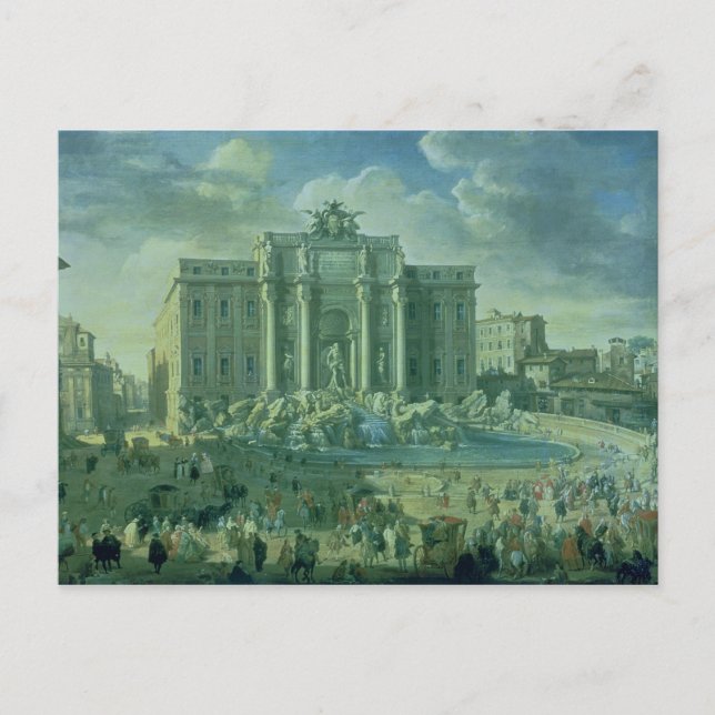 Postal La Fontana di Trevi en Roma, 1753-56 (Anverso)