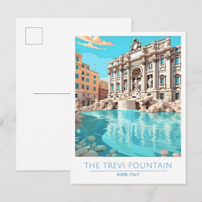 Postal La Fontana di Trevi Roma Italia Viaje de moda (Anverso / Reverso)