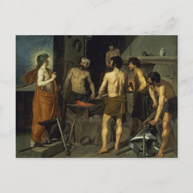 Postal La Forja de Vulcano, 1630 (Anverso)