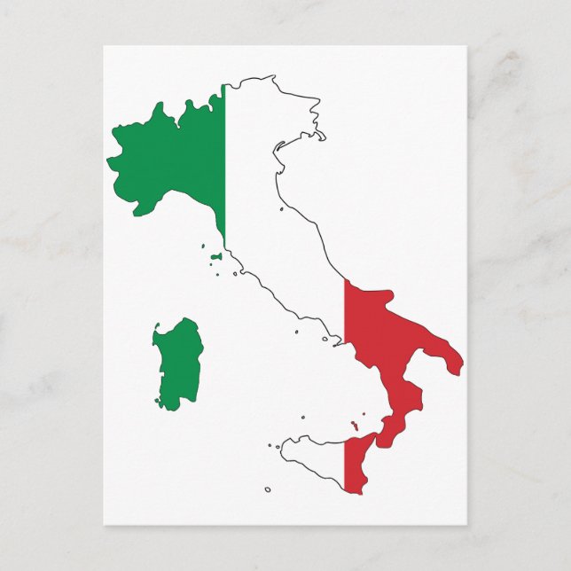 Postal La forma de Italia (Anverso)