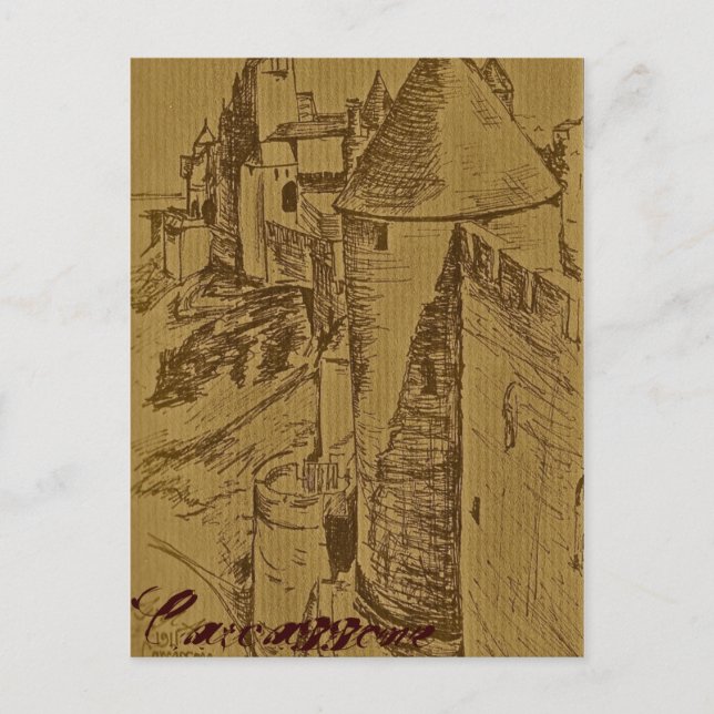 Postal La fortaleza de Carcasona (Anverso)