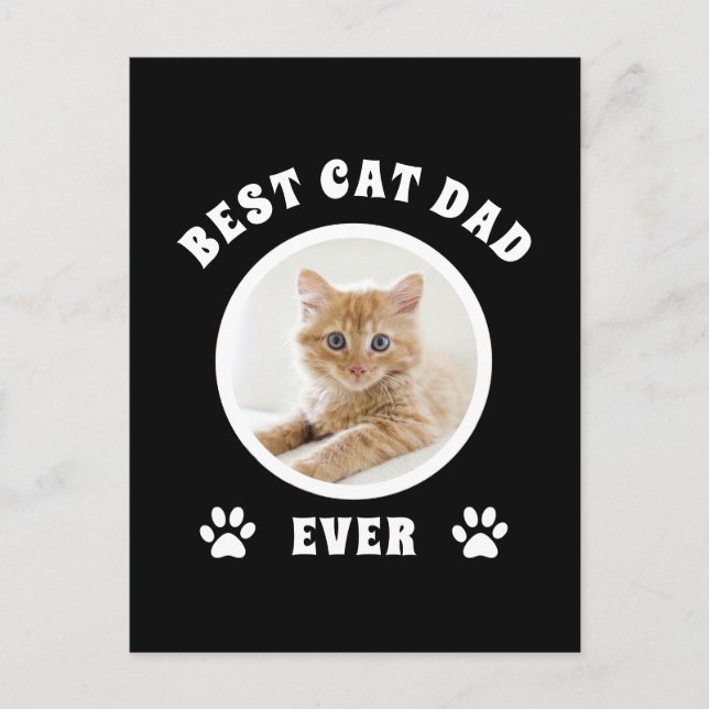 Postal La foto del mejor padre del gato jamás Personaliza (Anverso)