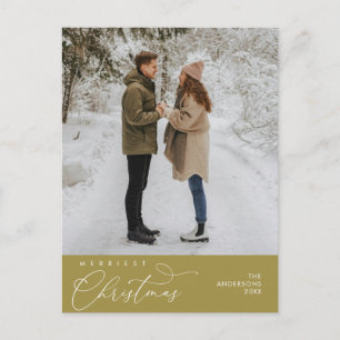 Postal La foto familiar de Navidad más alegre, saludo rom