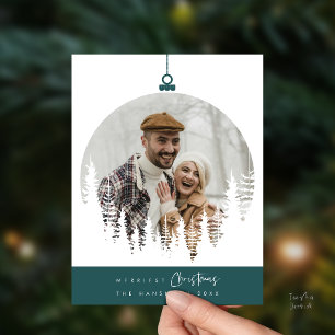 Postal La foto familiar más alegre de Navidad, superposic