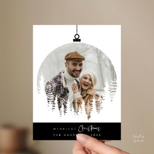 Postal La foto familiar más alegre de Navidad, superposic