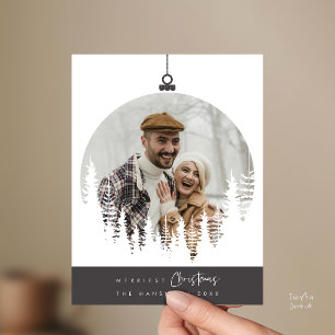 Postal La foto familiar más alegre de Navidad, superposic
