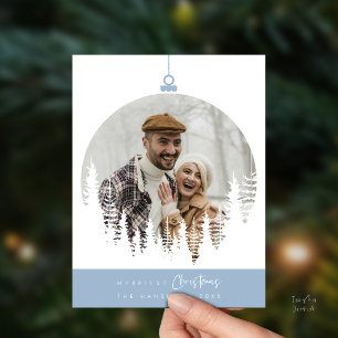 Postal La foto familiar más alegre de Navidad, superposic