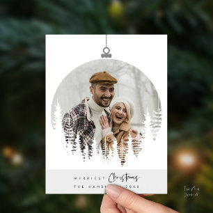 Postal La foto familiar más alegre de Navidad, superposic