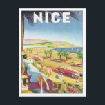 Postal La Francia de Niza Vintage<br><div class="desc">Niza Mar Mediterráneo Francia Viajes de época Nuestra colección de carteles e impresiones de viajes antiguos ilustran los exuberantes paisajes de Europa, el paisaje exótico en Marruecos, hoteles elegantes y lujosos complejos de todo el mundo, desde Monte Carlo hasta Pasadena y Bangkok. Visite nostálgicas vacaciones y destinos de viaje alrededor...</div>