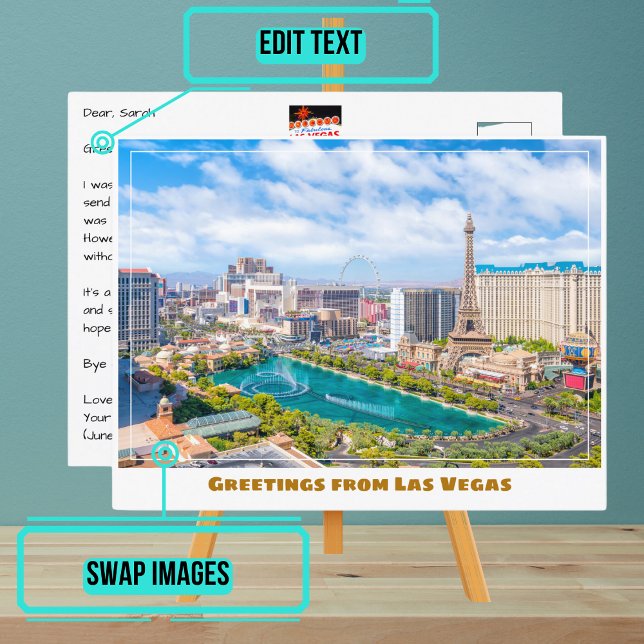 Postal La Franja de Las Vegas desde arriba (Please enjoy our postcard)