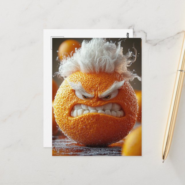 Postal La Fruta Naranja Enojada (Anverso/Reverso In Situ)