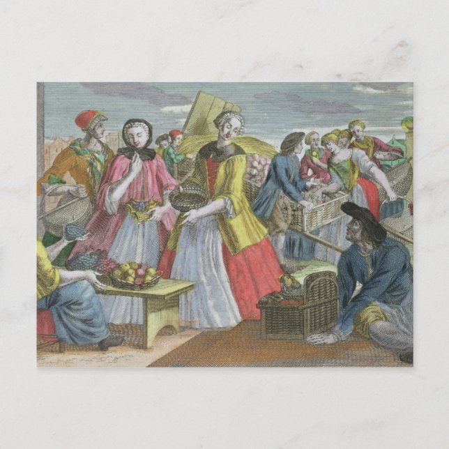 Postal La frutería (grabado en color) (Anverso)
