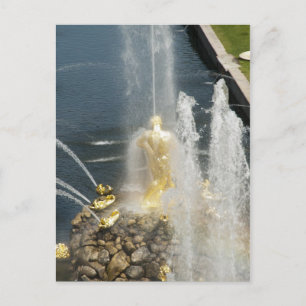 Postal La fuente de Sansón, Peterhof, San Petersburgo