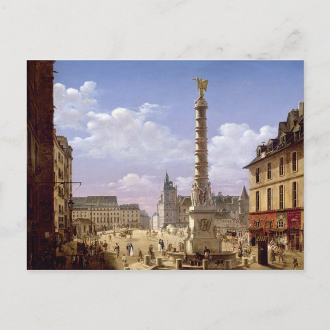 Postal La fuente en la Place du Chatelet (Anverso)
