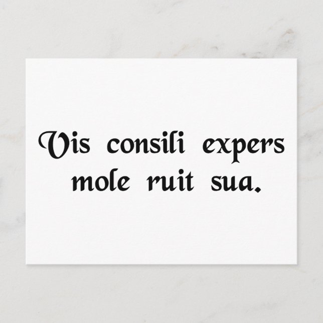 Postal La fuerza bruta desprovista de sabiduría cae a la  (Anverso)