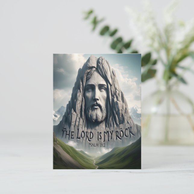 Postal La fuerza de mi salvación El Señor es mi piedra (Anverso de pie)